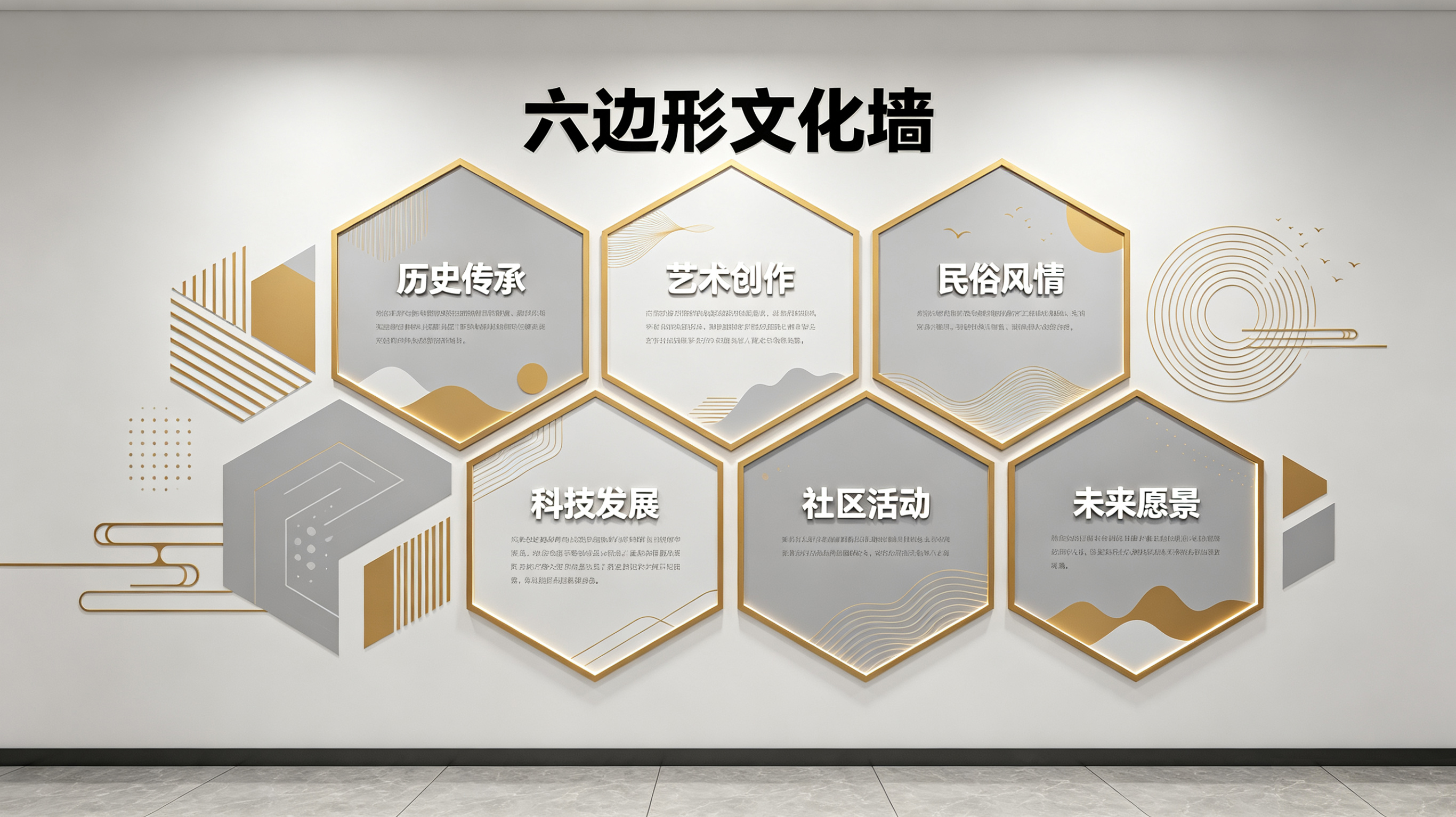 宿迁企业文化墙 | 六边形信息美学
